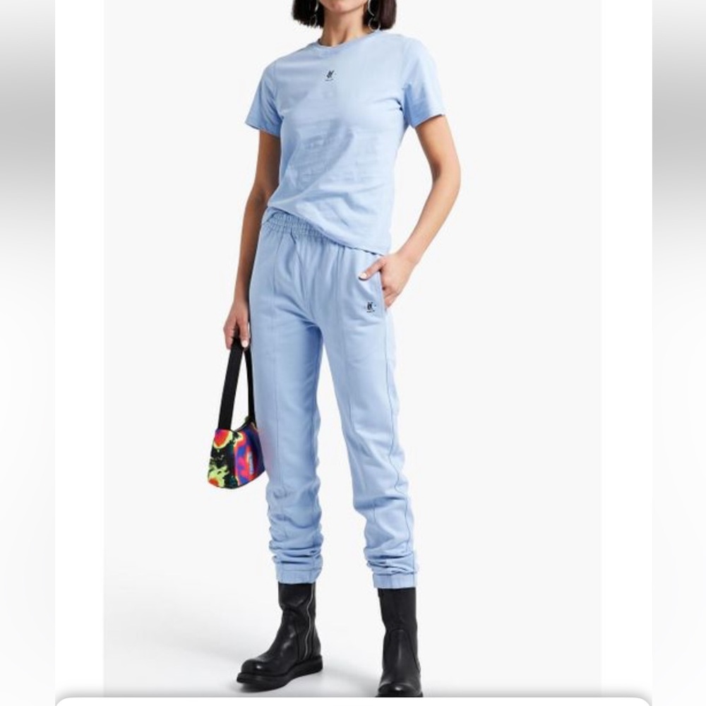 Helmut Lang Women's Blue Printed French Cotton-terry Track Pants $250 Large